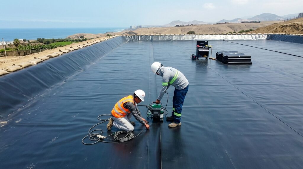 geomembrana hdpe en reservorios y almacenamiento de agua