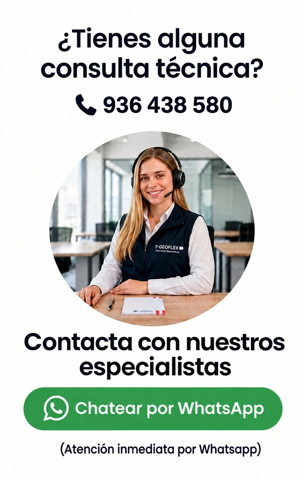 Contacta con nuestros especialistas por WhatsApp