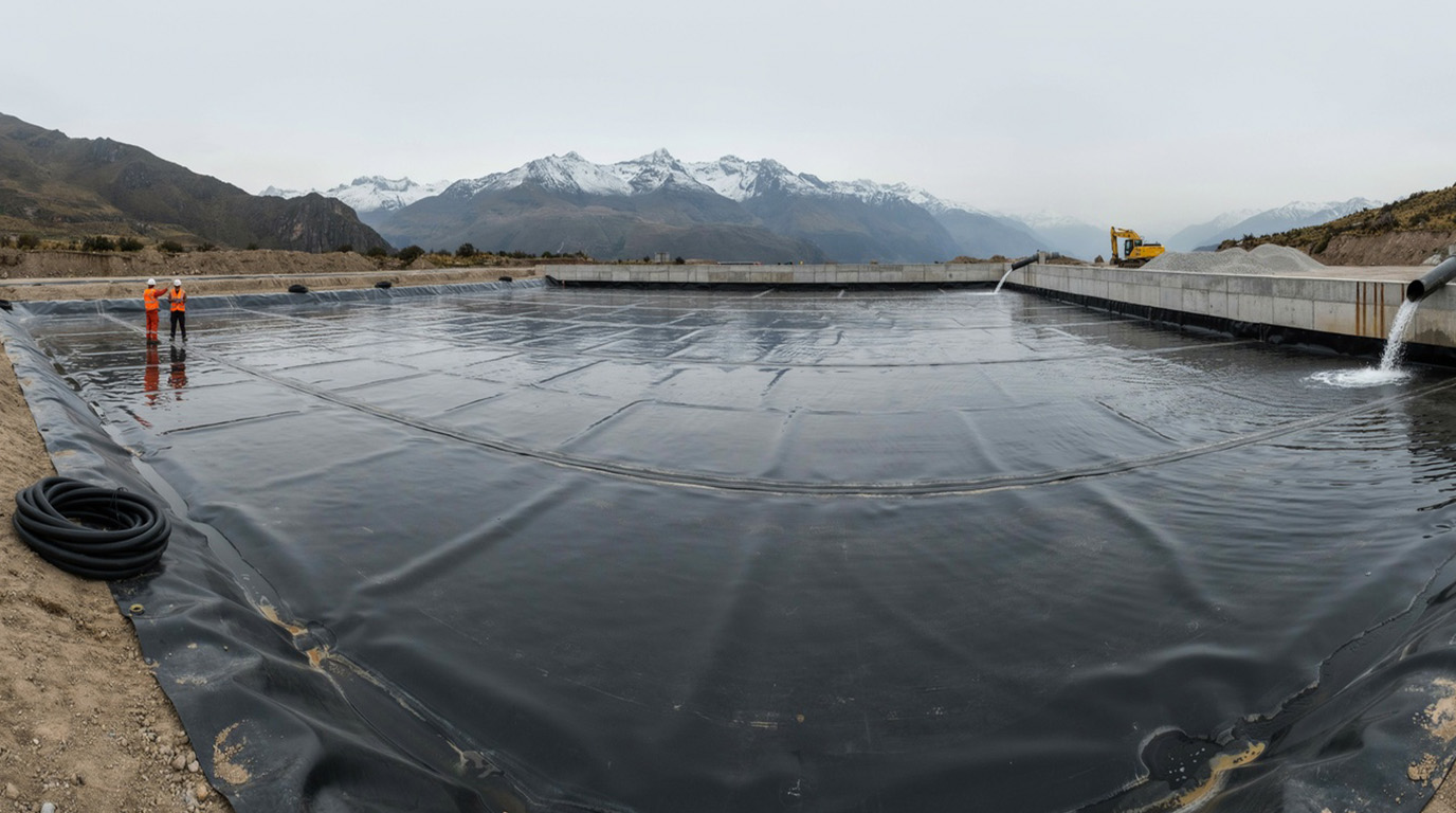 Tratamiento y contención de líquidos con geomembrana hdpe en peru